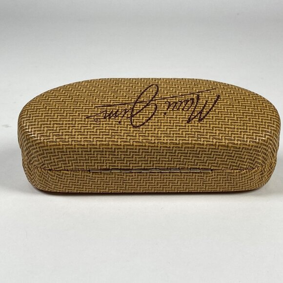 Maui Jim Sunglasses Large Clam Shell Hard Case Basket Weave Bamboo Print - Picture 5 of 6